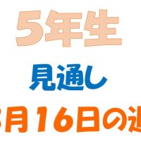 3月16日の週の見通し(5年生)