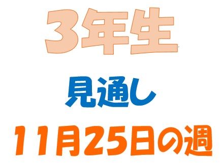 １１月２５日の週の見通し