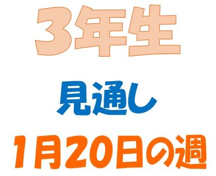 １月２０日の週の見通し