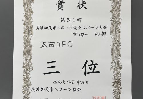 【表彰】美濃加茂市スポーツ協会スポーツ大会　サッカーの部